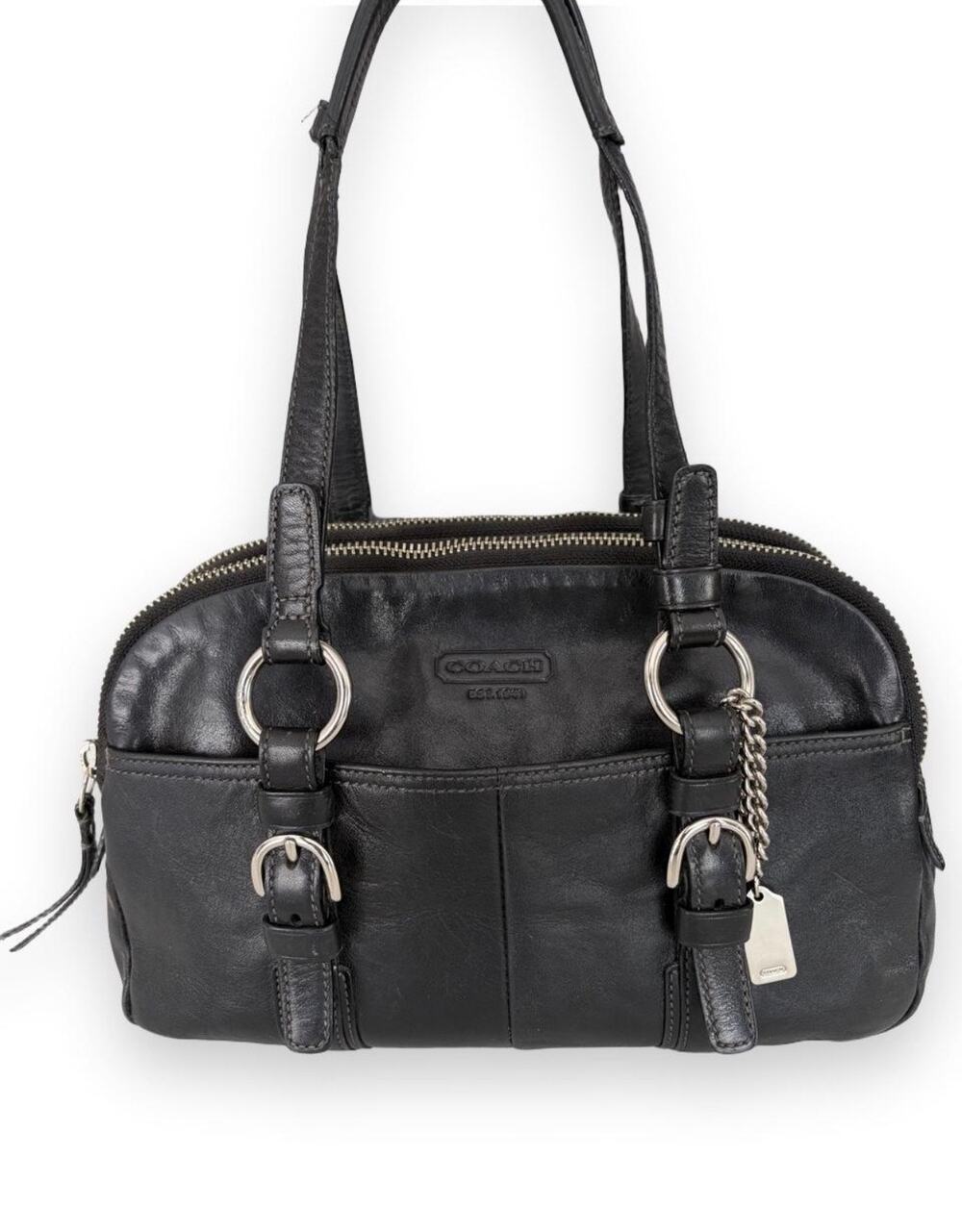 Vintage Coach Bonnie Black Leather Soho Satchel soft black leather boho capsule